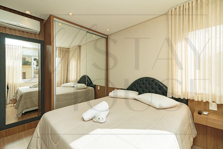 Apto com Piscina Aquecida, academia e sauna