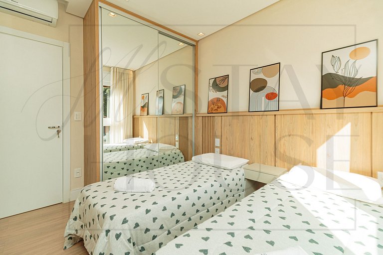 Apto com Piscina Aquecida, academia e sauna