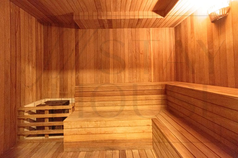 Apto com Piscina Aquecida, academia e sauna