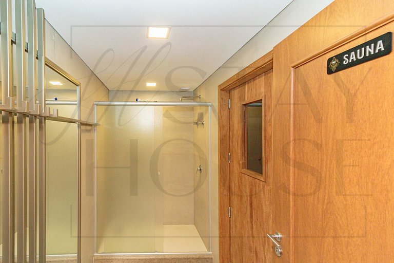 Apto com Piscina Aquecida, academia e sauna